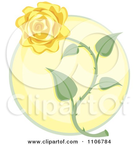 Clipart Yellow Rose Over A Circle - Royalty Free Vector Illustration by Amanda Kate