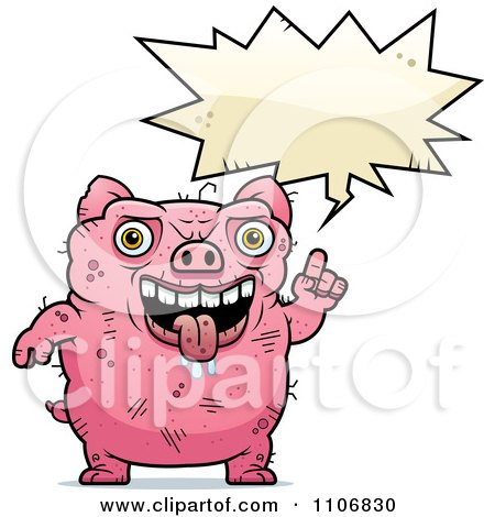Clipart Ugly Pig Talking - Royalty Free Vector Illustration by Cory Thoman