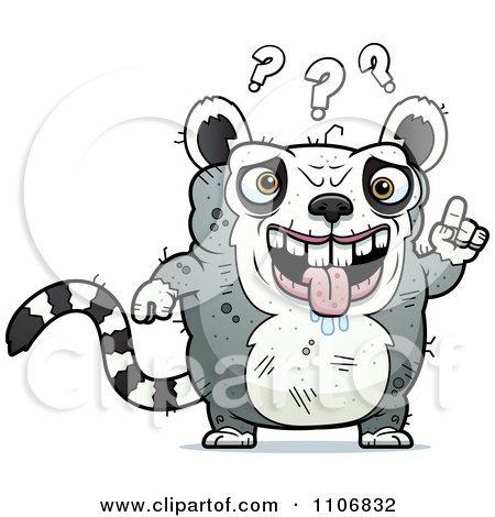 Clipart Confused Ugly Lemur - Royalty Free Vector Illustration by Cory Thoman