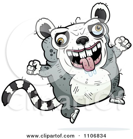 Clipart Jumping Ugly Lemur - Royalty Free Vector Illustration by Cory Thoman