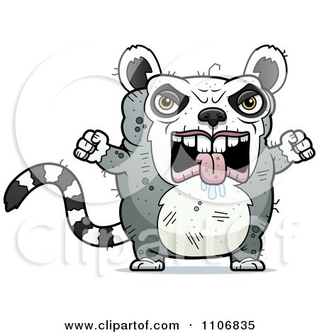 Clipart Angry Ugly Lemur - Royalty Free Vector Illustration by Cory Thoman