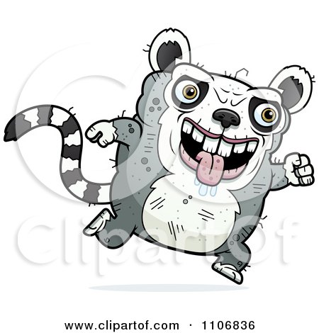 Clipart Running Ugly Lemur - Royalty Free Vector Illustration by Cory Thoman