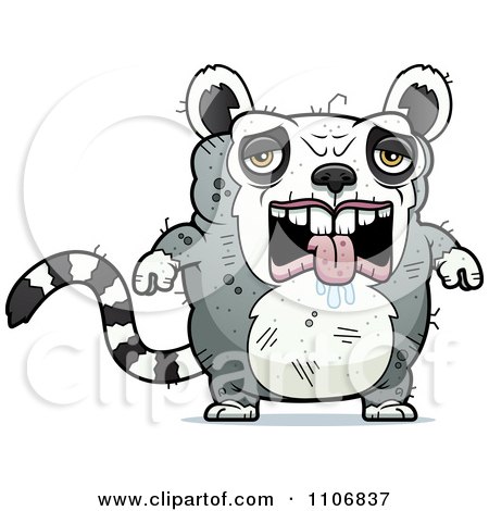 Clipart Depressed Ugly Lemur - Royalty Free Vector Illustration by Cory Thoman