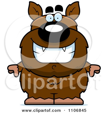 Clipart Happy Pudgy Werewolf - Royalty Free Vector Illustration by Cory Thoman