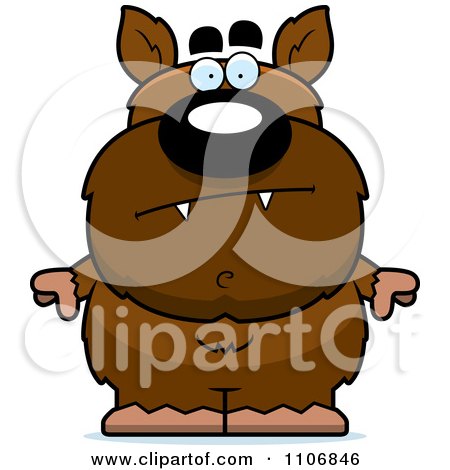 Clipart Calm Pudgy Werewolf - Royalty Free Vector Illustration by Cory Thoman