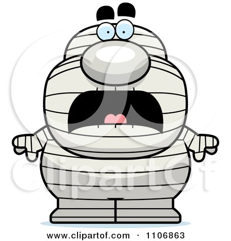Clipart Scared Pudgy Mummy - Royalty Free Vector Illustration by Cory Thoman
