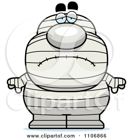 Clipart Depressed Pudgy Mummy - Royalty Free Vector Illustration by Cory Thoman