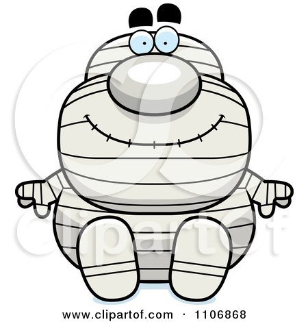 Clipart Sitting Pudgy Mummy - Royalty Free Vector Illustration by Cory Thoman