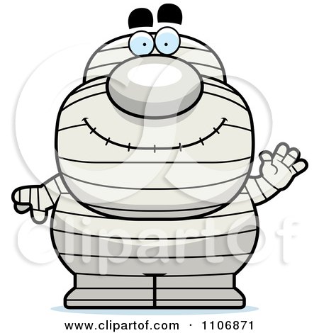Clipart Waving Pudgy Mummy - Royalty Free Vector Illustration by Cory Thoman