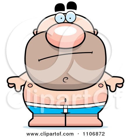 Clipart Calm Pudgy Male Swimmer - Royalty Free Vector Illustration by Cory Thoman