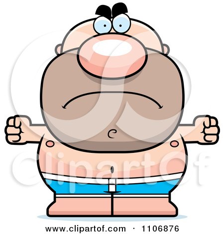 Clipart Angry Pudgy Male Swimmer - Royalty Free Vector Illustration by Cory Thoman