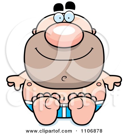 Clipart Sitting Pudgy Male Swimmer - Royalty Free Vector Illustration by Cory Thoman