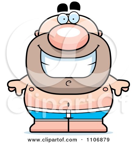 Clipart Happy Pudgy Male Swimmer - Royalty Free Vector Illustration by Cory Thoman