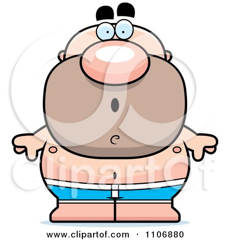 Clipart Surprised Pudgy Male Swimmer - Royalty Free Vector Illustration by Cory Thoman