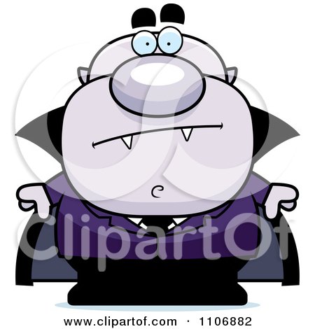 Clipart Calm Pudgy Purple Vampire - Royalty Free Vector Illustration by Cory Thoman