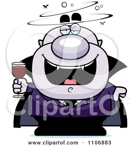 Clipart Drunk Pudgy Purple Vampire - Royalty Free Vector Illustration by Cory Thoman