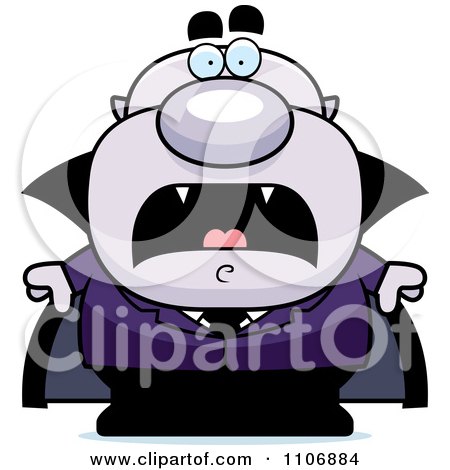 Clipart Scared Pudgy Purple Vampire - Royalty Free Vector Illustration by Cory Thoman