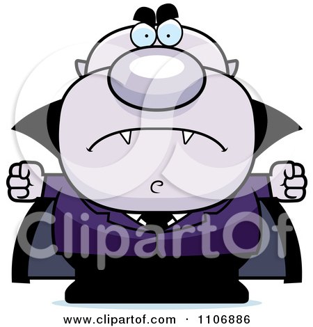 Clipart Angry Pudgy Purple Vampire - Royalty Free Vector Illustration by Cory Thoman