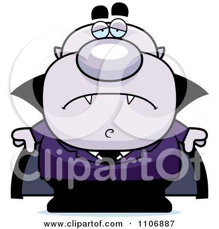 Clipart Depressed Pudgy Purple Vampire - Royalty Free Vector Illustration by Cory Thoman