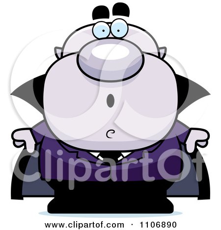 Clipart Surprised Pudgy Purple Vampire - Royalty Free Vector Illustration by Cory Thoman