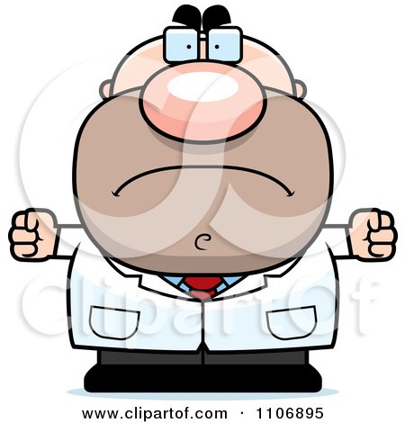 Clipart Angry Pudgy Male Scientist - Royalty Free Vector Illustration by Cory Thoman