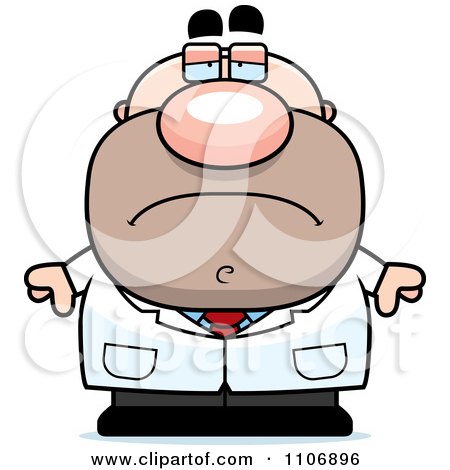 Clipart Depressed Pudgy Male Scientist - Royalty Free Vector Illustration by Cory Thoman