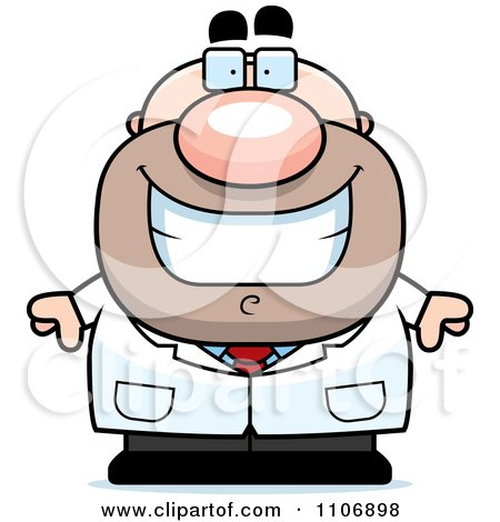 Clipart Happy Pudgy Male Scientist - Royalty Free Vector Illustration by Cory Thoman