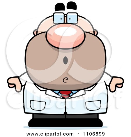 Clipart Suprised Pudgy Male Scientist - Royalty Free Vector Illustration by Cory Thoman