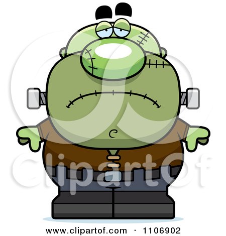 Clipart Depressed Pudgy Frankenstein - Royalty Free Vector Illustration by Cory Thoman