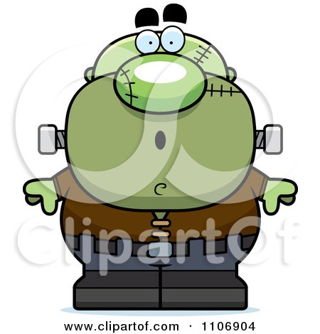 Clipart Surprised Pudgy Frankenstein - Royalty Free Vector Illustration by Cory Thoman