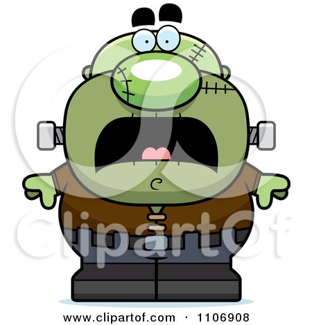Clipart Scared Pudgy Frankenstein - Royalty Free Vector Illustration by Cory Thoman