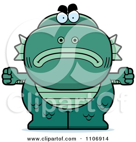 Clipart Angry Fish Man Monster - Royalty Free Vector Illustration by Cory Thoman