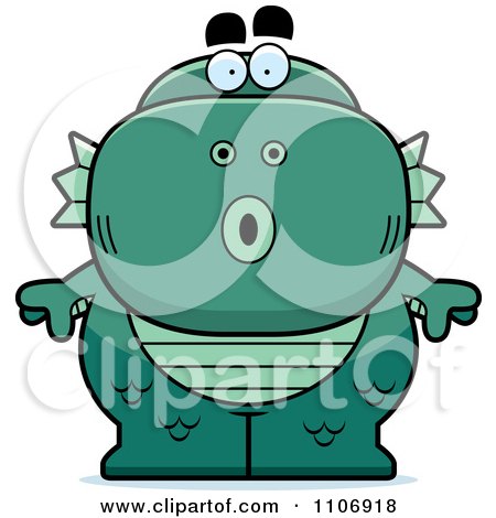 Clipart Surprised Fish Man Monster - Royalty Free Vector Illustration by Cory Thoman
