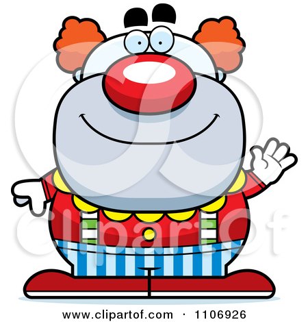 Clipart Waving Pudgy Circus Clown - Royalty Free Vector Illustration by Cory Thoman