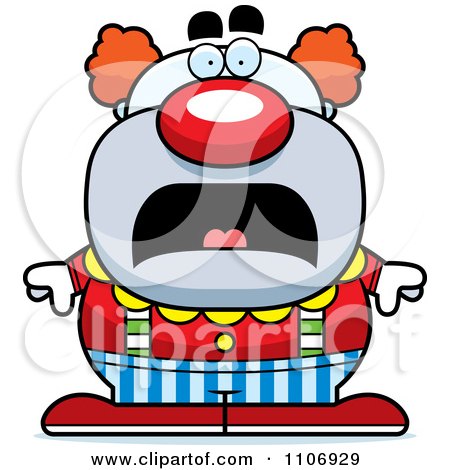 Clipart Scared Pudgy Circus Clown - Royalty Free Vector Illustration by Cory Thoman