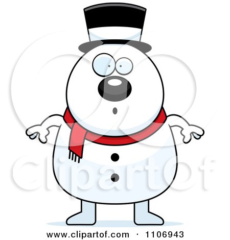 Clipart Surprised Pudgy Snowman - Royalty Free Vector Illustration by Cory Thoman