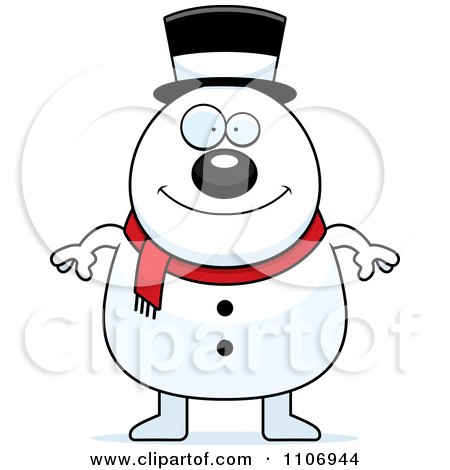Clipart Happy Pudgy Snowman - Royalty Free Vector Illustration by Cory Thoman