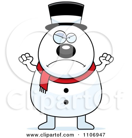 Clipart Angry Pudgy Snowman - Royalty Free Vector Illustration by Cory Thoman