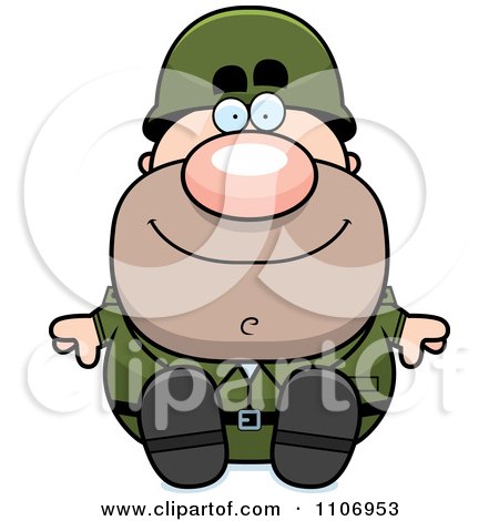 Clipart Sitting Male Army Soldier - Royalty Free Vector Illustration by Cory Thoman