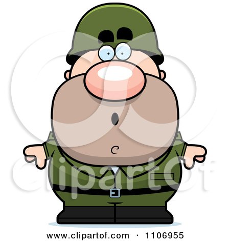 Clipart Surprised Male Army Soldier - Royalty Free Vector Illustration by Cory Thoman
