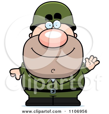 Clipart Waving Male Army Soldier - Royalty Free Vector Illustration by Cory Thoman