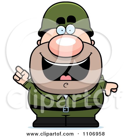 Clipart Male Army Soldier With An Idea - Royalty Free Vector Illustration by Cory Thoman
