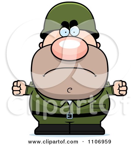 Clipart Angry Male Army Soldier - Royalty Free Vector Illustration by Cory Thoman