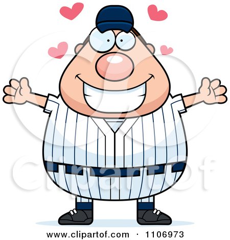 Clipart Amorous Male Baseball Player - Royalty Free Vector Illustration by Cory Thoman