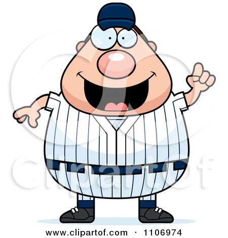 Clipart Male Baseball Player With An Idea - Royalty Free Vector Illustration by Cory Thoman