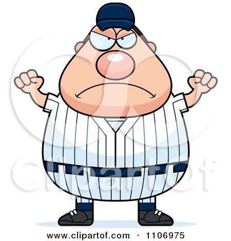 Clipart Angry Male Baseball Player - Royalty Free Vector Illustration by Cory Thoman