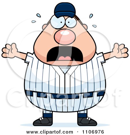 Clipart Stressed Male Baseball Player - Royalty Free Vector Illustration by Cory Thoman