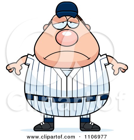 Clipart Depressed Male Baseball Player - Royalty Free Vector Illustration by Cory Thoman