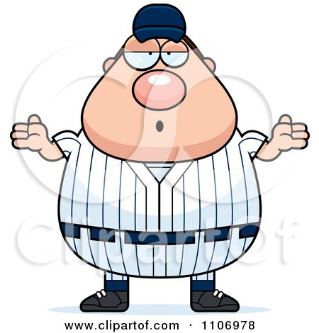 Clipart Shrugging Careless Male Baseball Player - Royalty Free Vector Illustration by Cory Thoman