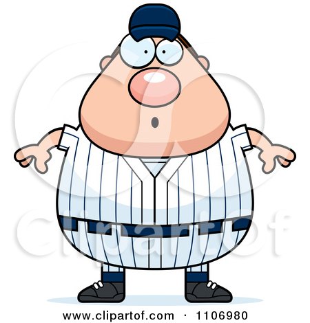 Clipart Surprised Male Baseball Player - Royalty Free Vector Illustration by Cory Thoman